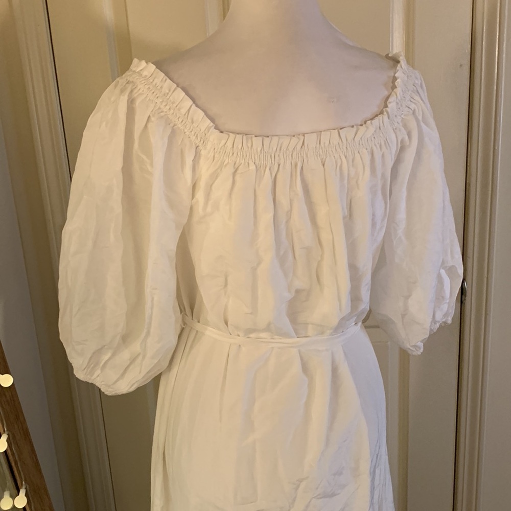 Anthropologie Off-The-Shoulder Silk Peasant Dress - Picture 10 of 15